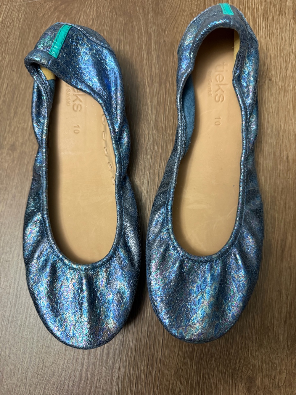 Tieks moonstruck Women's Blue Iridescent Ballet Flats - Size 10 NWOT